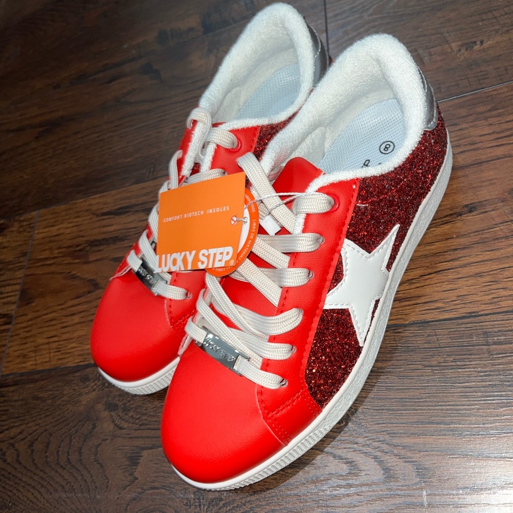 Kids Red and White Sneakers